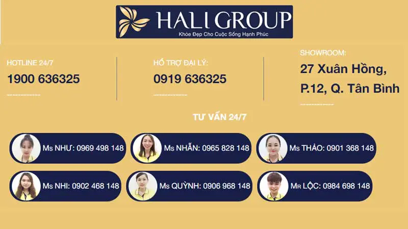 số điện thoại tư vấn hali group
