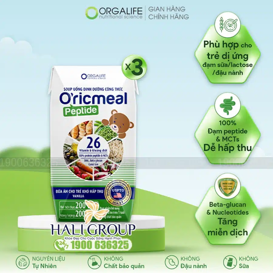 Soup Uống DInh Dưỡng Công Thức Oricmeal Peptide Orgalife 