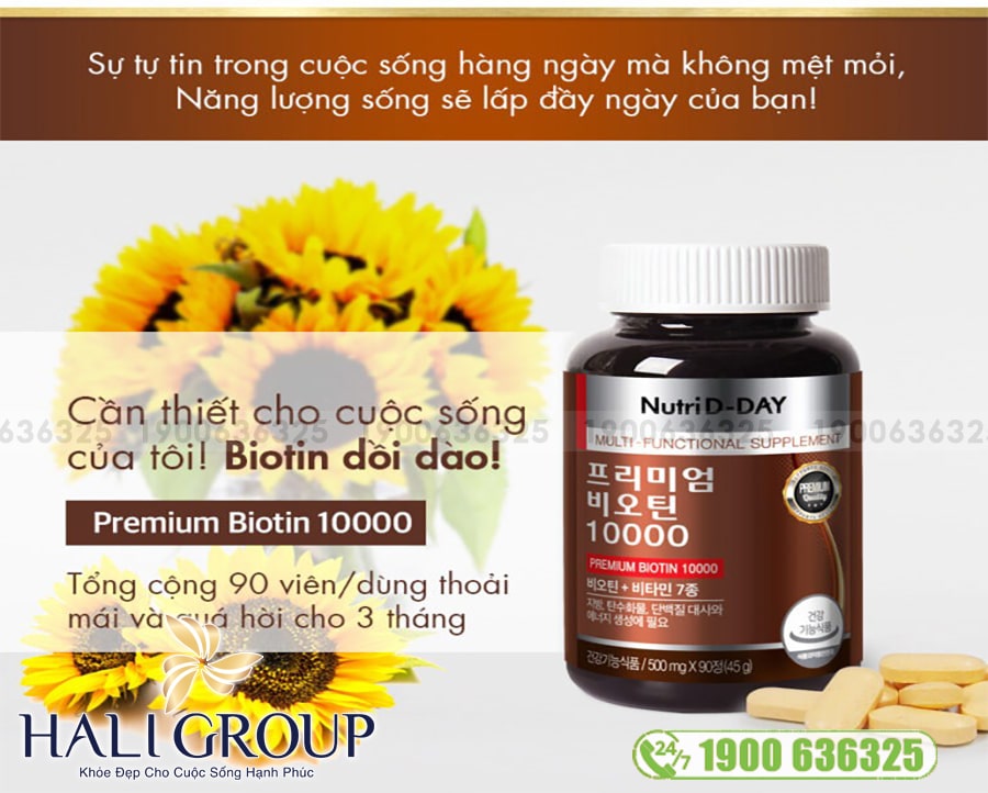 Viên Hỗ Trợ Mọc Tóc Nutri D-Day PREMIUM Biotin 10000