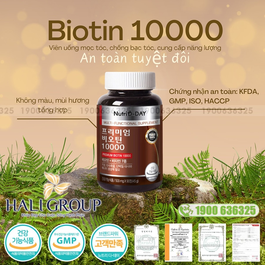 Viên Hỗ Trợ Mọc Tóc Nutri D-Day PREMIUM Biotin 10000