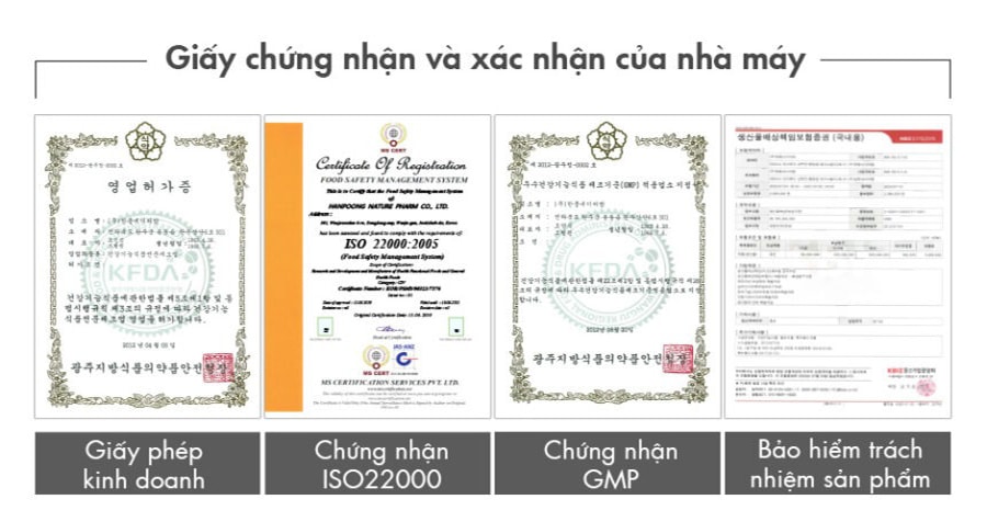 Giấy chứng nhận Viên Hỗ Trợ Mọc Tóc Nutri D-Day PREMIUM Biotin 10000