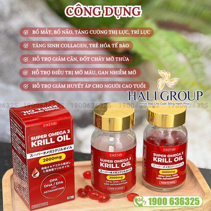 Viên Dầu Nhuyễn Thể Super Omega 3 Krill Oil 2000mg Eikenbi