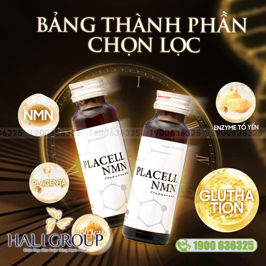 Nước Uống Trắng Da Trẻ Hóa Placell NMN Nhật Bản