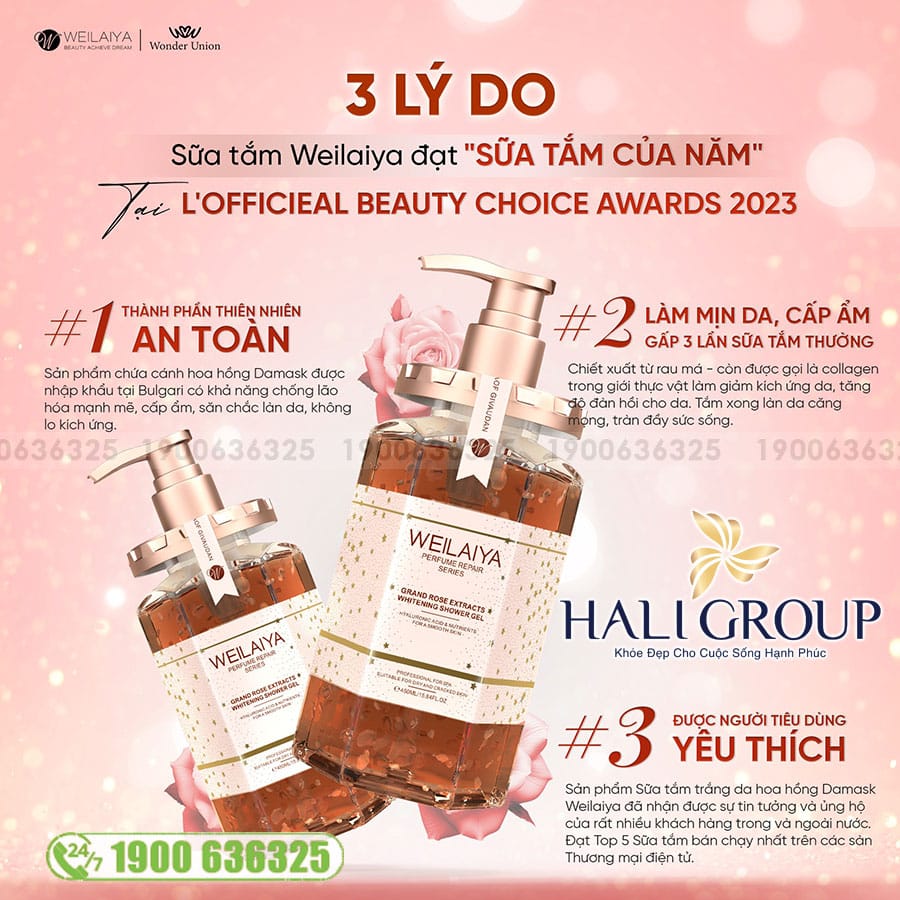Sữa Tắm Trắng Da Cánh Hoa Hồng Damask Welaiya