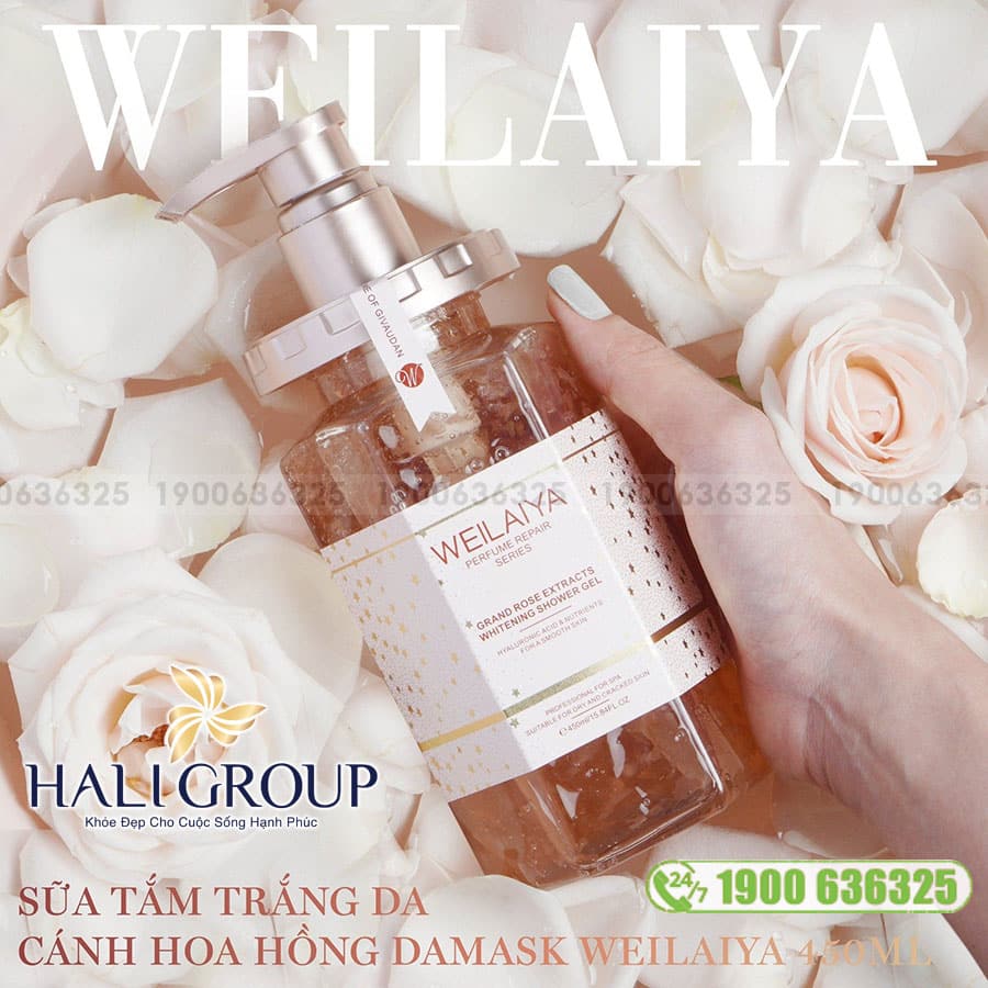 Sữa Tắm Trắng Da Cánh Hoa Hồng Damask Welaiya