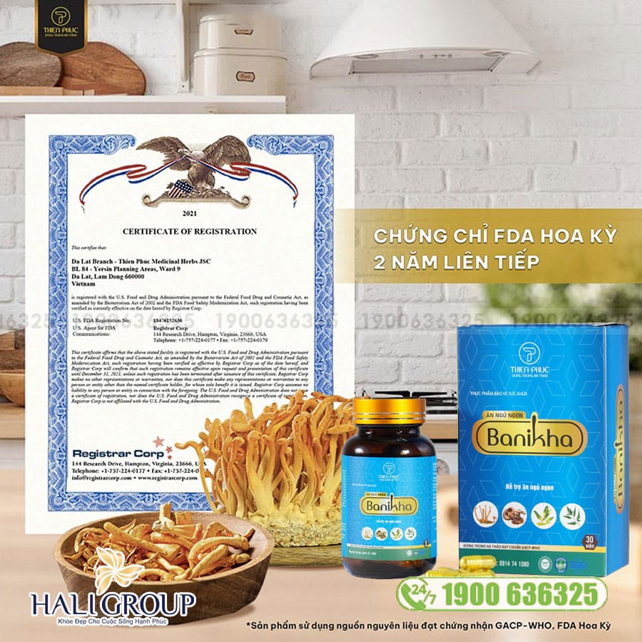 Giấy Chứng Nhận Viên Ăn Ngủ Ngon Banikha Thiên Phúc