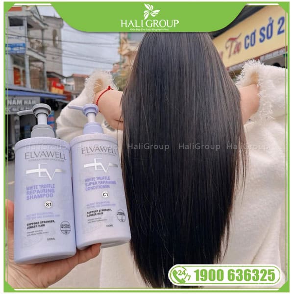 Bộ Dầu Gội Xả Phục Hồi Hư Tổn Siêu Suôn Mượt Elvawell - Ảnh 6