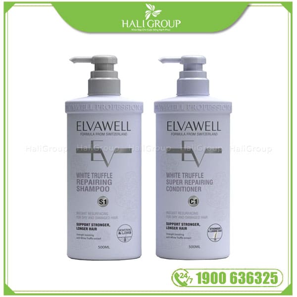 Bộ Dầu Gội Xả Phục Hồi Hư Tổn Siêu Suôn Mượt Elvawell