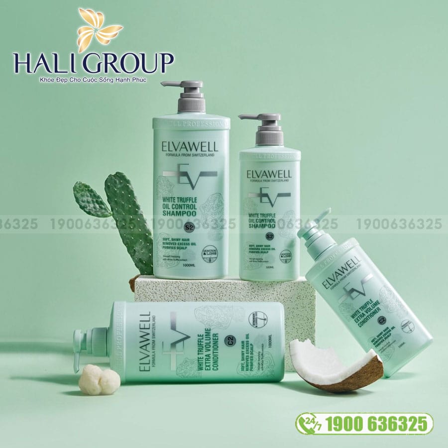Bộ Dầu Gội Xả Giảm Rụng Tóc Sạch Dầu Bết Elvawell