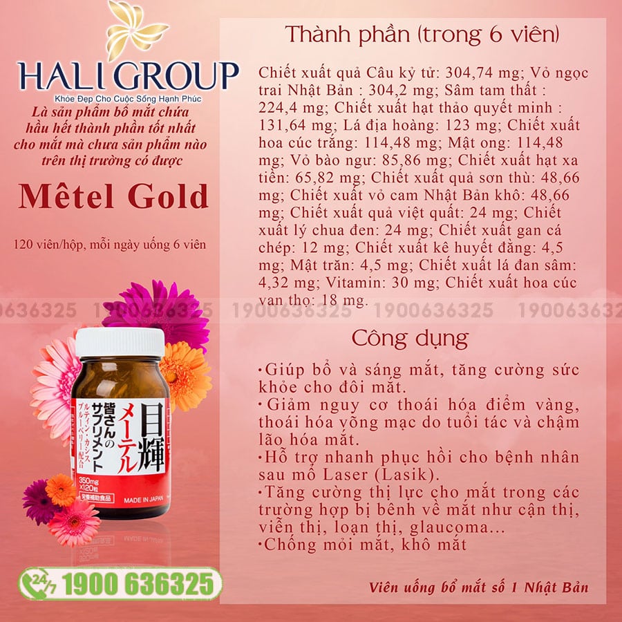 Viên Uống Bổ Mắt Metel Gold Jpanwell