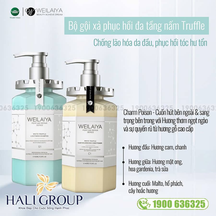 Bộ Dầu Gội Xả Phục Hồi Đa Tầng Nấm Truffle Weilaiya