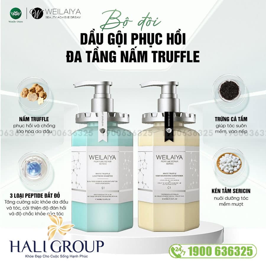Bộ Dầu Gội Xả Phục Hồi Đa Tầng Nấm Truffle Weilaiya